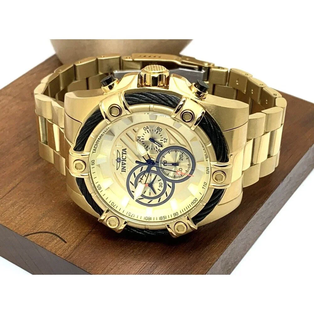 Invicta Men's Watch 25515 Bolt Quartz Chronograph Diver Gold Tone Steel 52mm